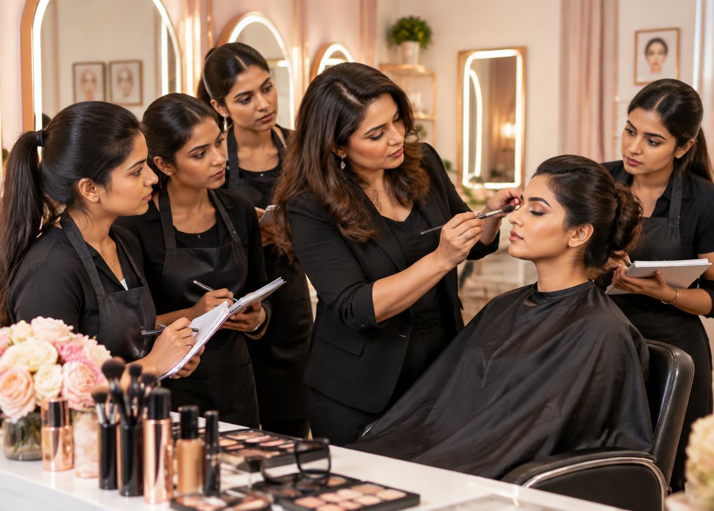 Makeup artistry session at the HIGHLIGHT studio