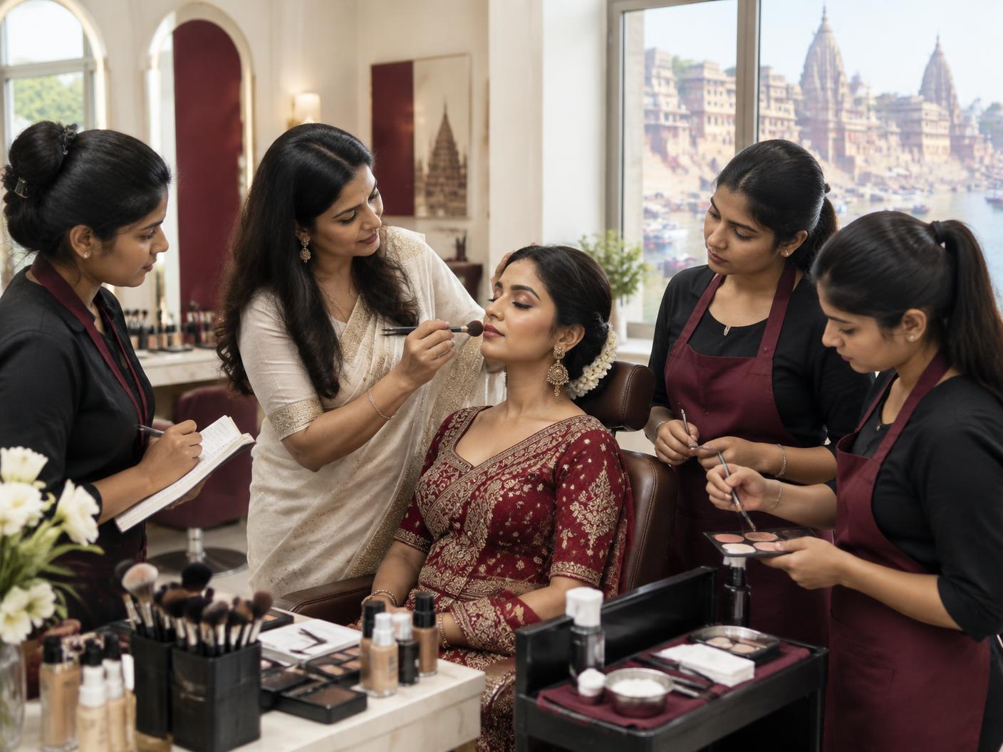 HIGHLIGHT artists preparing a bridal look